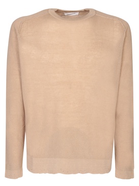 Beige Linen And Cotton Sweater