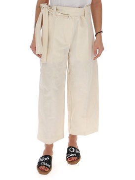 Moncler 1952 Tie Belt Wide Leg Pants