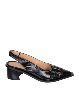 Black Buckle Tacco Naplack Ballerinas