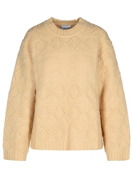 Ganni Beige Wool Blend Sweater