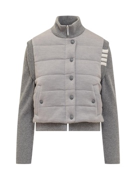 Thom Browne High Neck Long-Sleeved Padded Reversible Jacket