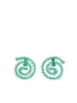 Green Garland Spiral Earrings