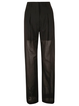 See Through Paneled Straight Leg Trousers