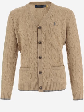 Polo Ralph Lauren Wool And Cashmere Cardigan With Logo