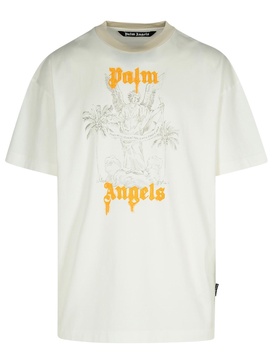 Palm Angels 'Angel Pency' White Cotton T-Shirt Man