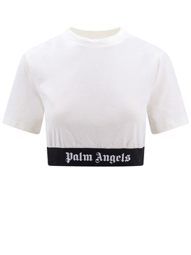 Palm Angels Logo Waistband Cropped T-Shirt