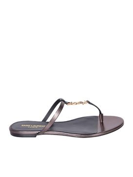 Cassandra Lamã©/black Thong Sandals