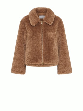 Brown Teddy Jacket With Zip