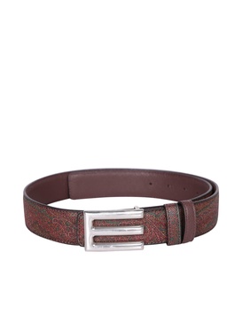 Etro Logo Buckled Paisley Print Reversible Belt