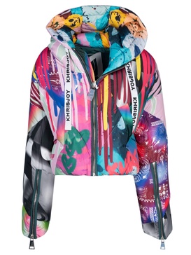 Cropped Graffiti Patch Jacket