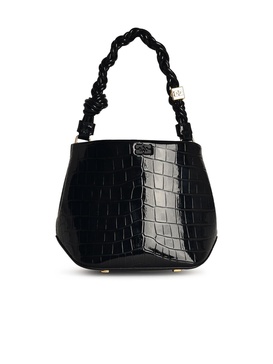 Ganni 'Bou Cocco' Bucket Bag In Black Recycled Lear Blend