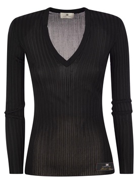 Elisabetta Franchi Shiny Viscose Ribbed Jersey