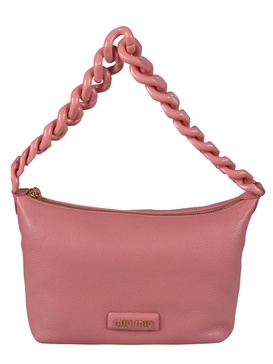 Chain Strap Logo Embossed Shoulder Bag