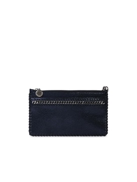 Stella Mccartney Blue Recycled Polyester 'Falabella' Mini Clutch Bag Woman