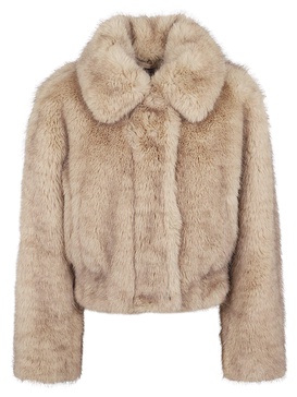 Lena Jacket Faux Fur Natural Fox 55 Cm