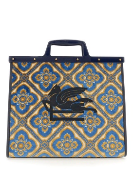 Etro Love Jacquard Logo Embroidered Tote Bag