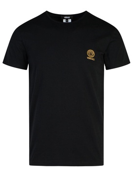 Versace 2 Black Cotton T-Shirts Set Man