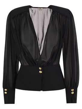 Elisabetta Franchi Georgette Blouse With Basque