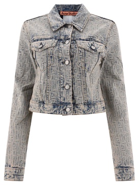 Monogram Jacquard Cropped Denim Jacket