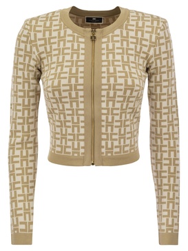 Elisabetta Franchi Viscose Jacquard Mini Cardigan