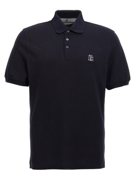 Brunello Cucinelli Logo Print Polo Shirt