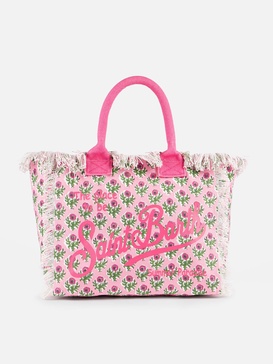 Flower Cotton Canvas Vanity Tote Bag