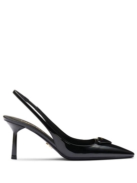 55m patent leather slingback pumps