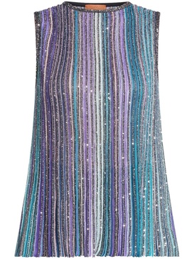 MISSONI Radiant Striped Sequin Tank Top