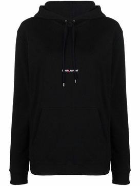 Saint Laurent Woman Black Cotton Sweatshirt