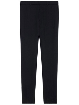 CELINE Men's Black Wool Gabardine Trousers for FW23