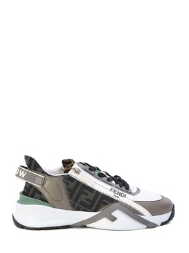 'Fendi Flow' M;ulticolor Running Sneakers with FF Jacquard in Leather Man