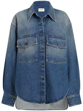 KHAITE Classic Denim Shirt with Asymmetric Hem - Size XS