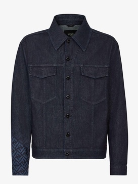 FENDI Blue Denim Jacket with FF Design Detail