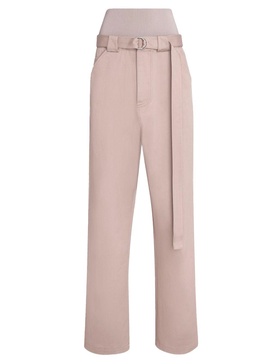 ALAIA Steel Cargo Trousers with Stretch Knit Waistband