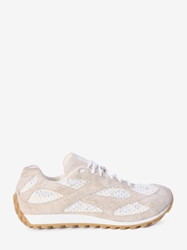 BOTTEGA VENETA Orbit Vintage Suede Sneakers in Beige and Cream