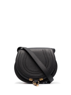 Marcie Small leather shoulder bag with logo engraving