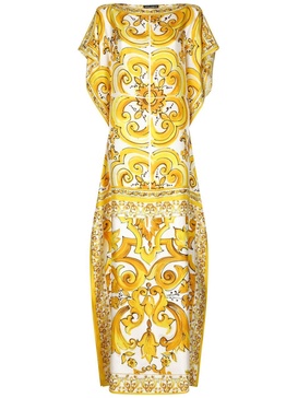 DOLCE & GABBANA Elegant Sunlit Silk Maxi Dress