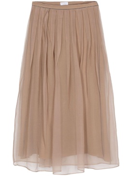 Brunello Cucinelli Silk Midi Skirt