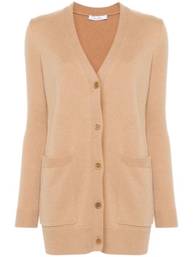 MAX MARA Elegant Cream Wool-Cashmere V-Neck Cardigan