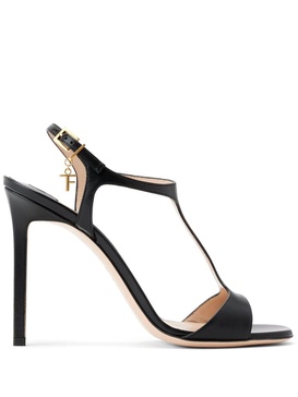 TOM FORD Black Leather Sandals with Buckle Strap