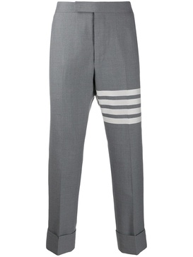 THOM BROWNE Men's Gray 4-Bar Wool Trousers for FW23 Season