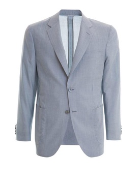 Wool and silk unstructured blazer