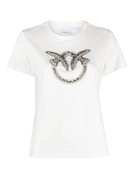 Rhinestone Logo T-shirt - Bianco / XS