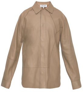 LOEWE Beige Lambskin Puzzle Shirt for Men - SS23 Collection