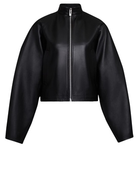 Black Round Leather Jacket