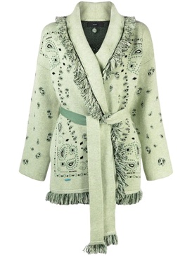 Icon bandana-jacquard cashmere cardigan