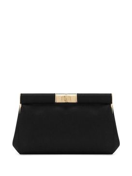 black Marlene small satin clutch bag