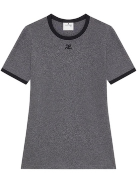 contrast-trim cotton T-shirt