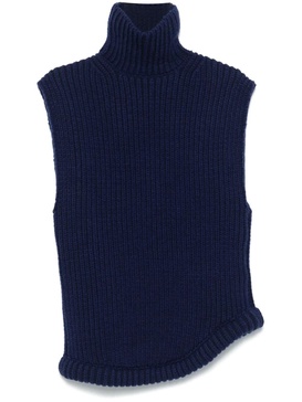 Sleeveless High Neck Knit Jumper