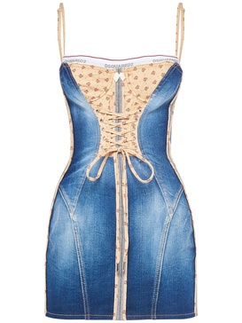 Denim mini corset dress